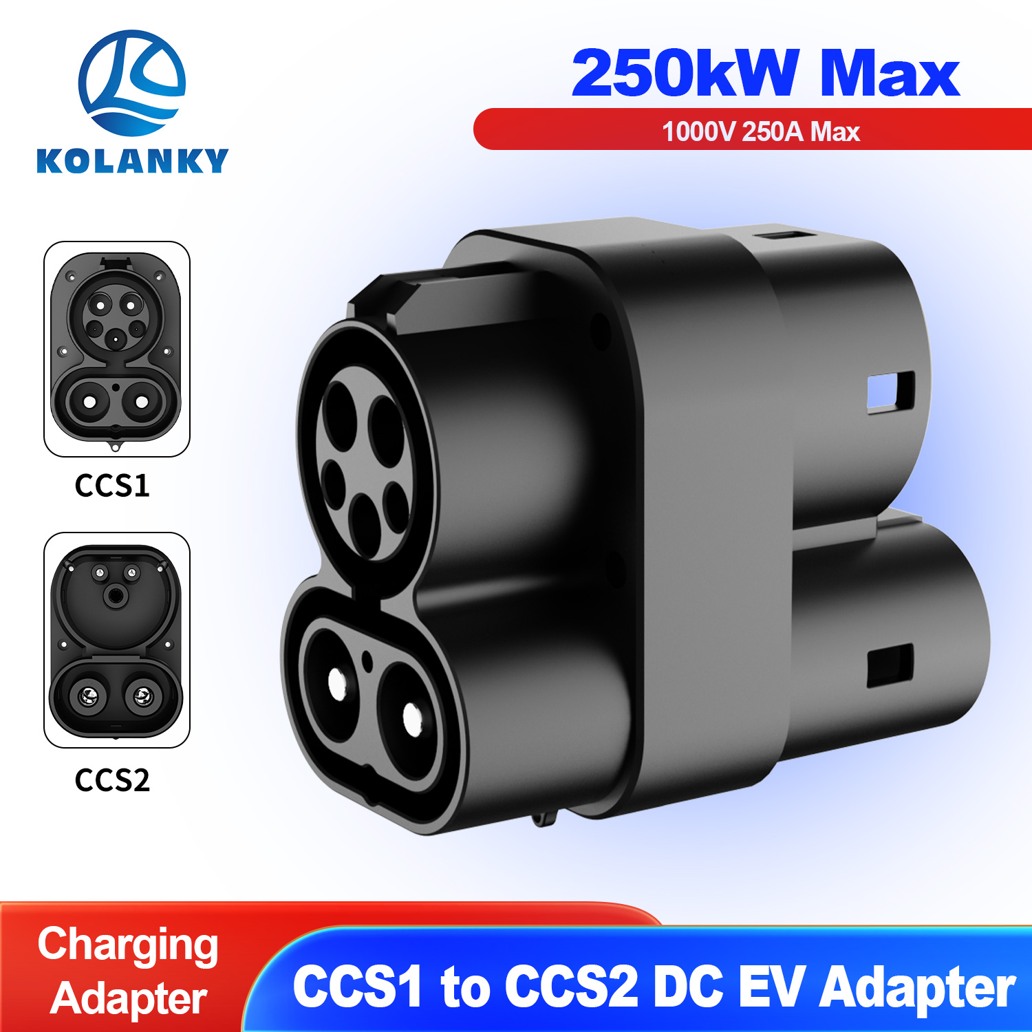 Kolanky CCS1 to CCS2 EV DC 100 - огляд і ціна Ccs2 To Ccs1 Fast Charge Adapter 250Kw