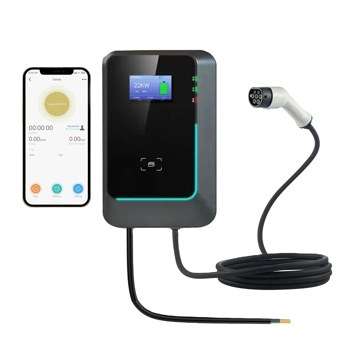 2025 Hot Sale 7kw/11kw/22kw AC - огляд і ціна 22Kw Wallbox Type 2 Ocpp Rfid