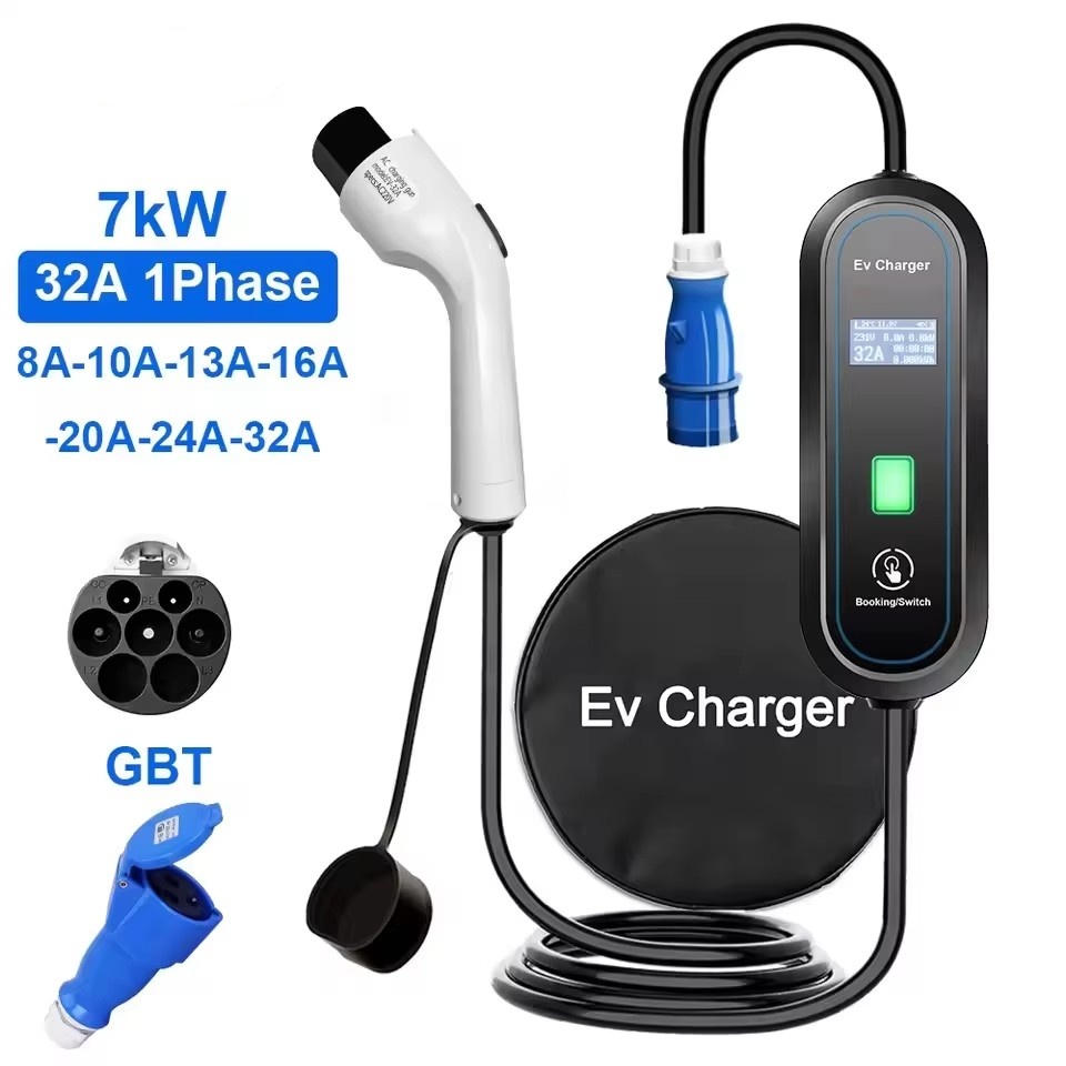 Portable GBT EV Charger Wallbo - огляд і ціна Portable Ev Charger 32A Type 2 Cee Plug