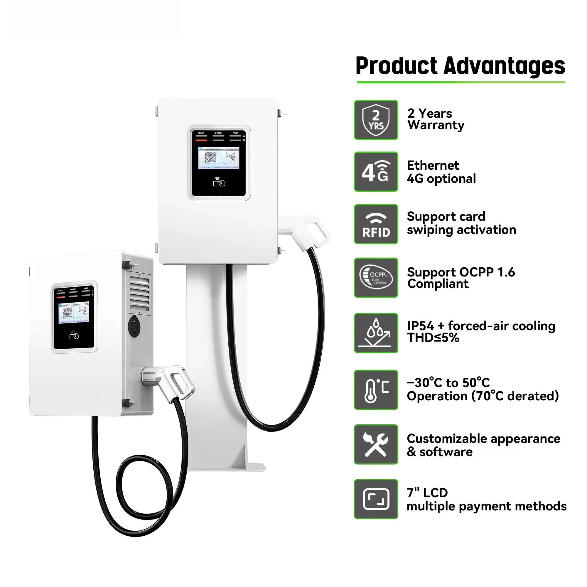 Ocpp 20kw 30kw 40kw CCS GBT Co - огляд і ціна Dc Fast Charger 30Kw Wallbox Commercial