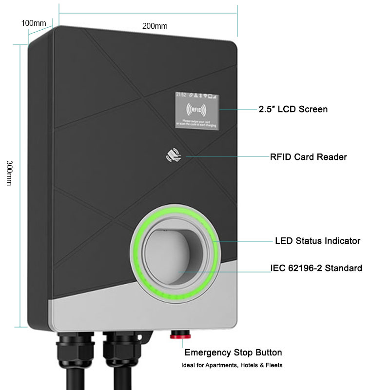3 Phase 22kW Smart EV Charger  - огляд і ціна 22Kw Wallbox Type 2 Ocpp Rfid