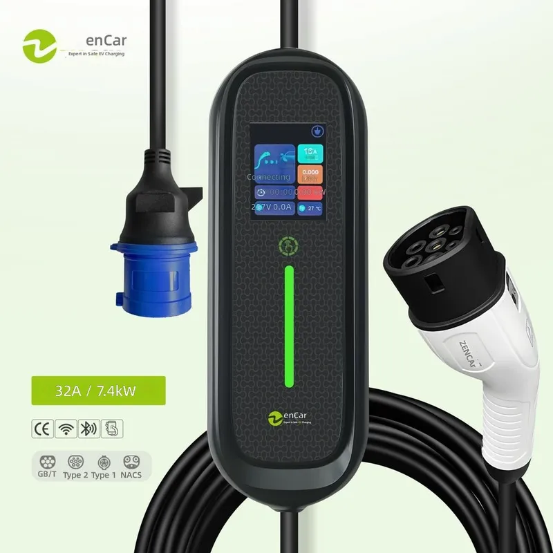7kW 32A Type 2 Portable EV Cha - огляд і ціна Portable Ev Charger 32A Type 2 Cee Plug
