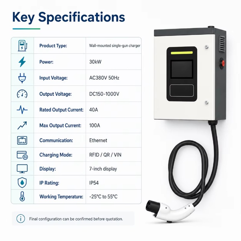 Customized 30kW CCS2 DC Fast E - огляд і ціна Dc Fast Charger 30Kw Wallbox Commercial