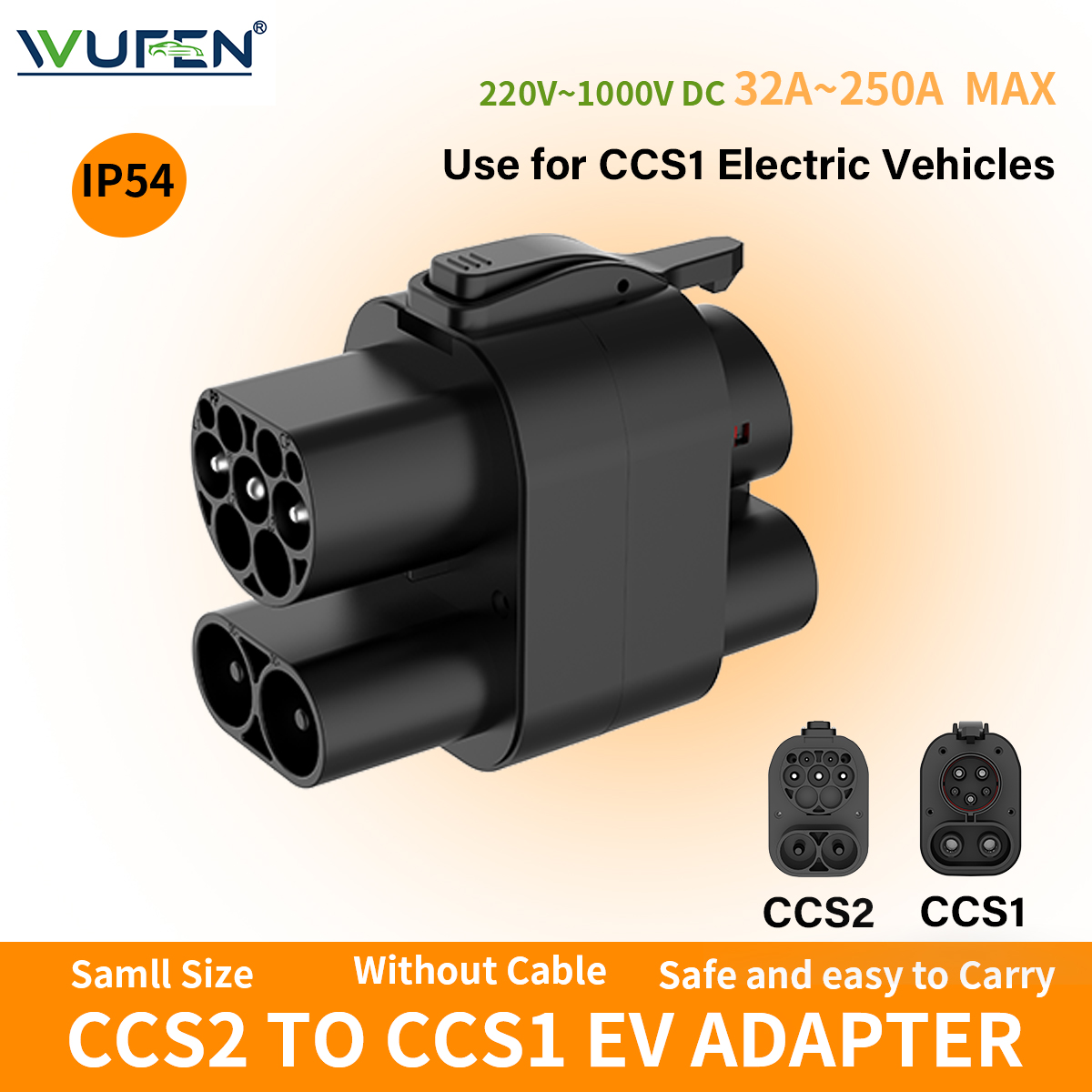 WUFEN CCS2 To CCS1 EV Adapter  - огляд і ціна Ccs2 To Ccs1 Fast Charge Adapter 250Kw