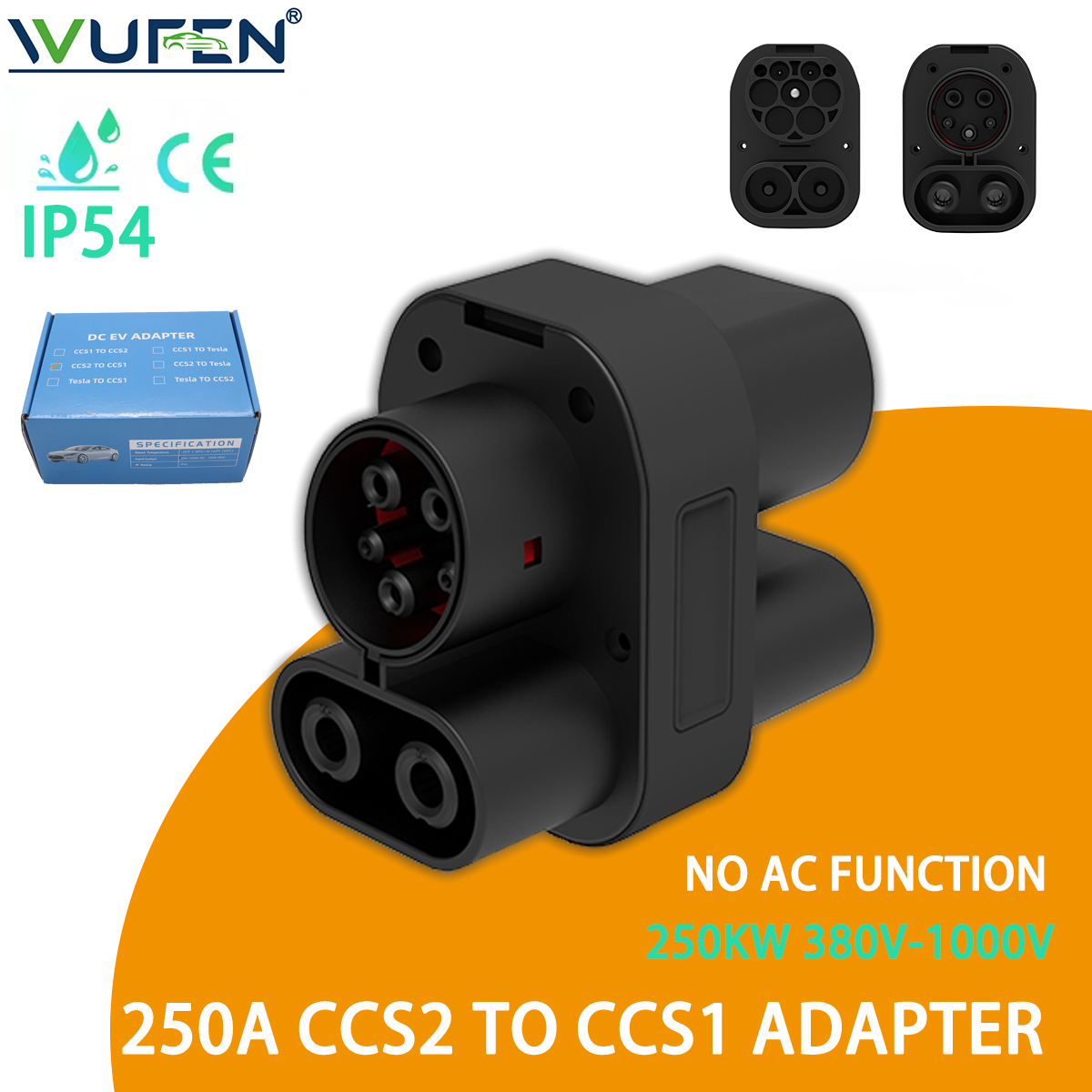WUFEN 250KW CCS2 to CCS1 Adapt - огляд і ціна Ccs2 To Ccs1 Fast Charge Adapter 250Kw