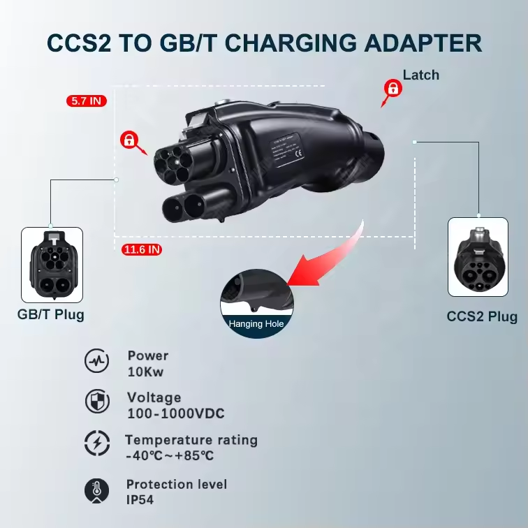 EV DC Charger 200A 250A 1000V  - огляд і ціна Gb/T To Ccs2 200A Fast Charging Adapter