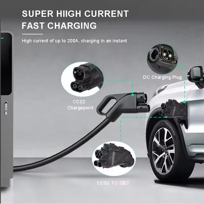 EV DC Charger 200A 250A 1000V  - огляд і ціна Gb/T To Ccs2 200A Fast Charging Adapter